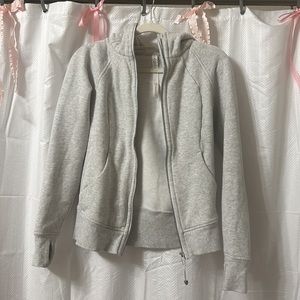 Lululemon Scuba full zip up light grey hoodie size 4